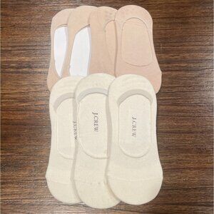 FLAWED - Lot of 7 - J.Crew Factory Ballet Socks Beige Off-White Women's One Size
